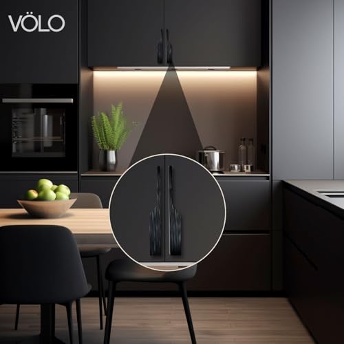 Image of VOLO Cabinet Handle - Multi-Use Pull Handle for Wardrobes, Drawers, Sliding Closets, and Doors in Kitchen, Office, Bedroom (SAC-59) (1 Pair Left & Right) (Black, 224MM (10 Inch))