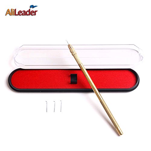 Ventilating Needle For Lace Wig - Alileader Brass Ventilating Holder And 4 Different Size Stainless Steel Needles (1-1, 1-2, 2-3, 3-4) For Make/Repair Lace Wig Needles #TOP7