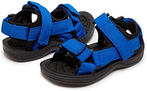 Skysole All Terrain Double Strap Sandals for Boys - Rubber Sole Amphibian Hiking/Water Sport Sandal - Royal/5-6 Toddler