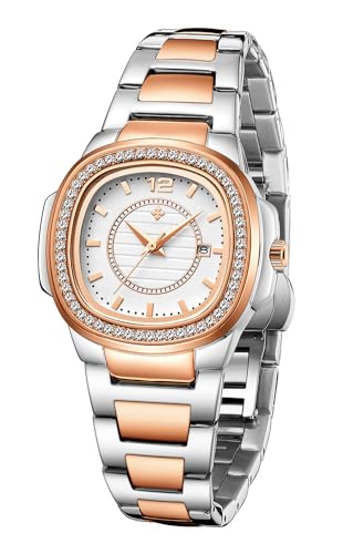 Montre femme or rose carrée pour sublimer vos tenues de bureau et soirées