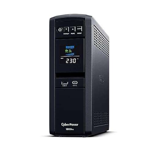 Cyberpower CP1600EPFCLCD-UK Pure Sinewave 1600Va/1000w 2xUK+3xC13, UK power cord attached - 1600VA/1000W