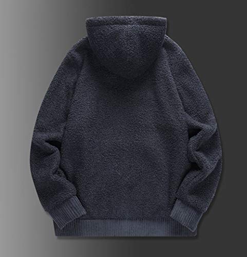 chouyatou Men's Thicken Sherpa Lined Zip Hooded Fuzzy Sweatshirt Jacket Hoodie2