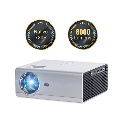 Ai LIFE Mini proiettore WiFi 8000 Lumen Risoluzione Nativa 720P Full HD 1080P supportato Compatibile con Smartphone/Tablet / PS4 / PC/HDMI/USB/VGA/AV