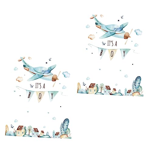 JOINPAYA 2 Sets Tale De Cuento De Hadas Pegatinas De Pared De Pared Simple Decoración De La De La Del Papel Del Neón Divet Babies Mural Boys Signs Airplane Arte De
