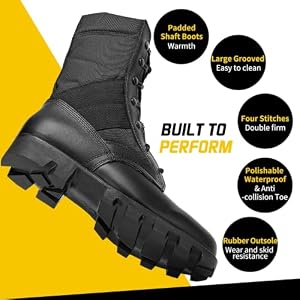 WIDEWAY Botas de combate masculinas, botas militares leves de 20