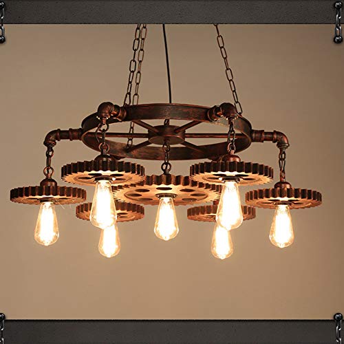 Lustre de plafond décoratif rétro avec 7 suspensions E27 réglables