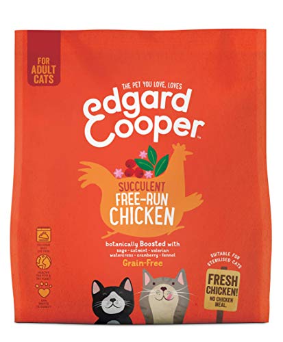 Edgard & Cooper | Pollo Fresco de Corral con Salvia, valeriana y arándanos Rojos | Comida Seca para Gatos | Sin Cereales | Carne Fresca | Bolsa de 1,75 kg