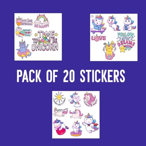 Image of Zesta Aesthetic Stickers for Laptop /Waterproof Anime Decal for Books /Vinyl Sticker for Fridge /Easy to Use Korean Car Sticker Kawaii Cute Stickers (Unicorn)-Self-Adhesive