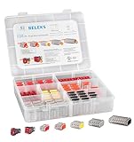 BELEKS 125pc Compact Splicing Wire Connector Assortment with Case，Includes(30x) P01-22,(25x) P01-32,(10x) P01-42,(15x) P01-52,(10x) P01-82,(15x) P01-i2,(20x) P01-i4