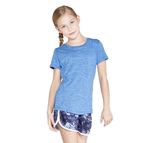 Champion C9 Girls' Super Soft Tech T-Shirt - (Blue, XS 4/5)