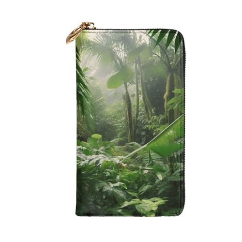 Tropical Rainforest Leather Wallet for Women Long Coin Purse Ultra Slim Credit Cards Holder Bifold Clutch2