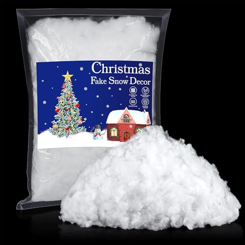 Christmas Fake Snow 8.8 Ounces of Fluffy Artificial Snow Fiber for Blanket Ideal for Christmas Tree Decoration Holiday Displays and Winter Themed Crafts