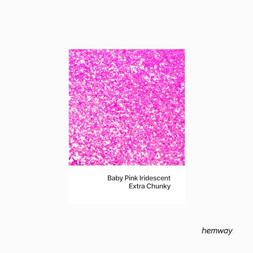 Hemway Resin Glitter Baby Pink Iridescent 100g Extra Chunky - Image 2