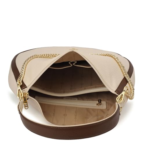 Image of Da Milano Leather Shoulder Bag for Women - Brown (Large) (LB-00317OL)