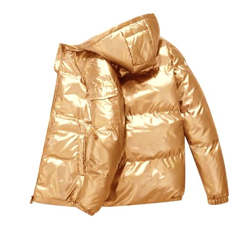puffer jacke - Steppjacke Herren Warme Daunenjacke Winterjacke Männer Leichte Thermo Mantel Wandern Mode Pufferjacke Jacken Gold
