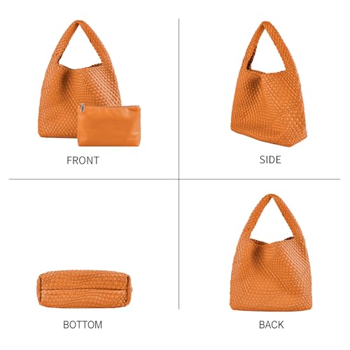 Image of Woven Tote Bag for Women with Purse