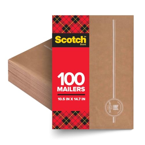 Enveloppes d'expédition rembourrées Scotch lot de 100 pochettes kraft matelassées