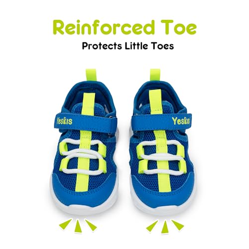 Image of YESKIS Toddler Boys Girls Sport Sandals Outdoor Athletic Hiking Running Tennis Barefoot Shoes Lightweight Closed Toe Adjustable Strap for Toddler and Little Kids