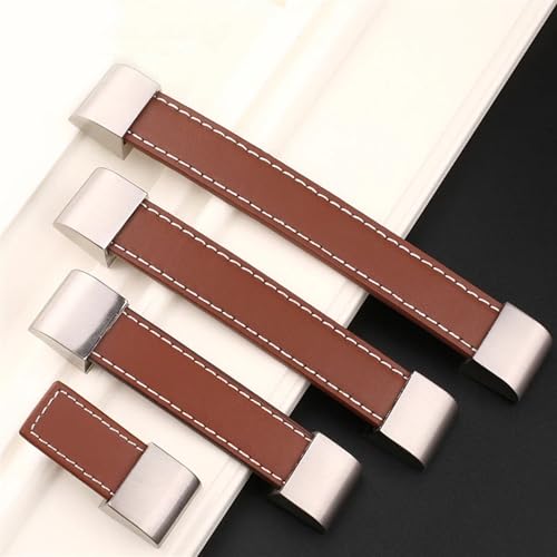 Poignées d'armoire en cuir boutons de commode faciles à poser