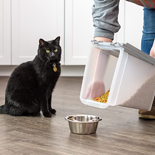 IRIS USA Airtight Dog Food Storage Container, WeatherPro, Up to 10 lbs, Removable Wheels, for Dog Cat Bird and Other Pet Food Storage Bin, Keep Fresh, Translucent Body, Made in USA, Clear/Gray - Image 6