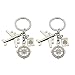 Amosfun Backpack Keychain 2pcs Airplane Keychain Passport Compass Coordinates Key Ring Bag Purse Hanging Ornament For Lover Friends Valentines Day Present Kids Key Chains