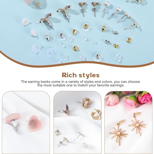 Image of Gozaqe Earring Backs for Ear Studs,600Pcs 12 Styles Universal Fit