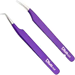 Kit 2 Pinças Extensão De Cílios Alta Precisão Para Volume Russo, Mega Volume, Fios Tecnológicos Lash Designer