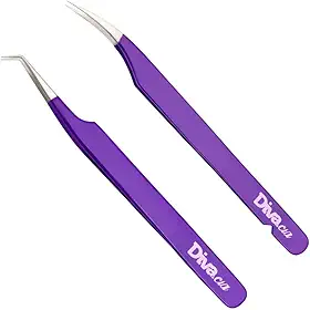 Kit 2 Pinças Extensão De Cílios Alta Precisão Para Volume Russo, Mega Volume, Fios Tecnológicos Lash Designer