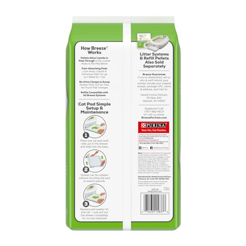 Purina Tidy Cats Breeze Cat Pad Refills - 10 Clean & Easy Disposable Pads per Pack, 4 Packs Total, Odor Control
