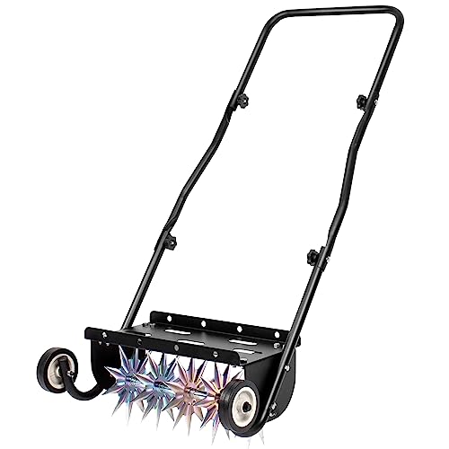 Suchtale 18-Inch Push Spike Aerator, Heavy Duty Rolling Lawn Aerator, Rotary Spike Lawn Aerator, Manual Aeration Equipment with Steel Handle, Suitable for Lawns, Garden, and Yard Grass Aeration by Suchtale - Used condition - US$74.78