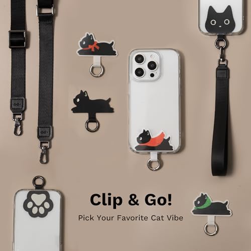 Image of EKAX Anti-Theft Phone Strap, Adjustable Crossbody & Wrist Lanyard, Universal Tether Tab (2-Pack) for Secure Hands