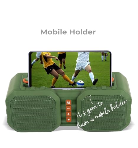 Image of ZEBRONICS Zeb-Sound Feast 50 Wireless Bluetooth 14W Rugged Finish Portable Speaker with Supporting Dual Drivers, Handy Strap, Mobile Holder, USB, SD Card, AUX, FM, TWS & Call Function. (Green)