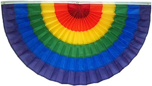 Rainbow Bunting Flag! American Made 2' x 4' LGBTQ Flag Banner! Our Fully Sewn Nylon Gay Pride Flag Banners lets you show your support for the LGBT community! (24" x 48")