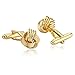 KnSam Gioielli Gemelli in Acciaio Inossidabile per Uomo Nodo Gemelli Oro 1.5X1.3Cm