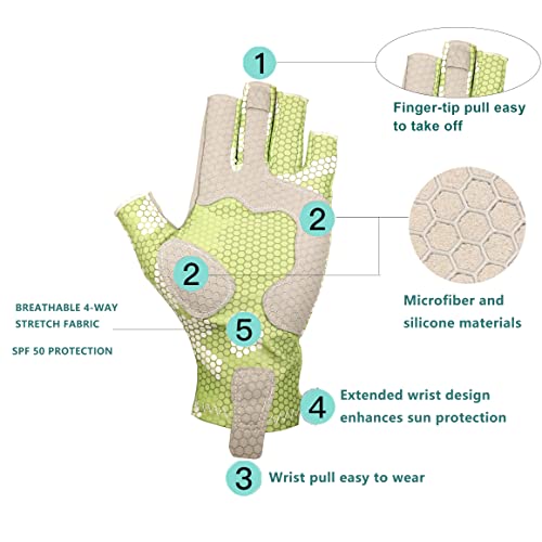 Brilisle Sun Protection Fishing Gloves, Sleeves, And Neck Gaiter Set - Breathable Polyester Spandex Material, Uv Protection, Ideal For Fishing, Golfing, Kayaking, Hiking, And Climbing Lxl #TOP1