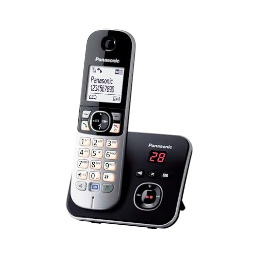 Panasonic KX-TG6821GB DECT Schnurlostelefon mit Anrufbeantworter (strahlungsarm, Eco-Modus, GAP Telefon, Festnetz, Anrufsperre) schwarz
