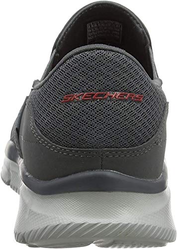 Image of Skechers Men's Equalizer Persistent Slip-On Sneaker | Casual Training, Nubuck Leather, Mesh Ventilation, EVA Cushion Midsole, Traditional Lace-up