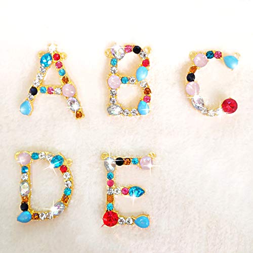 Colar com pingente fashion JENPECH com strass em corrente de clavícula, A-Z 26 colar com letras do a