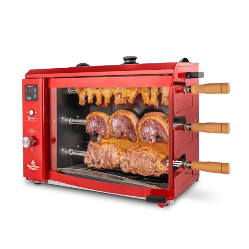 Brazilian Flame ChurrascoÂ® Gas Rotisserie Oven Grill Roaster with Auto Rotating Skewers for Rotisserie Chicken, Brazilian Style BBQ and Churrasco, Shawarma Machine, Propane Grill