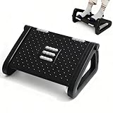 Foot Rest for Under Desk at Work, Ergonomic 6 Heights Adjustable Footrest with Massage Roller, Portable Under Desk Foot Stool for Home, Office ﻿