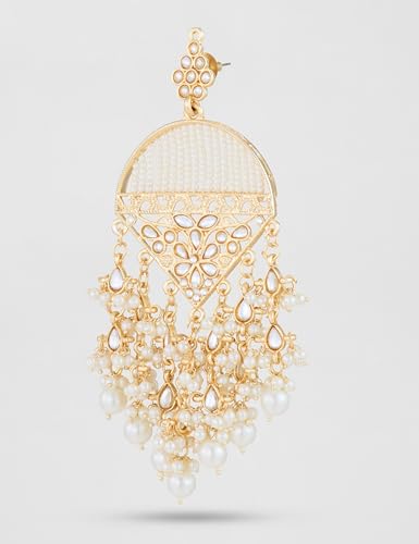 Image of Rubans Chandbali Earrings Gold Plated Kundan Jewellery Gift for Women & Girls
