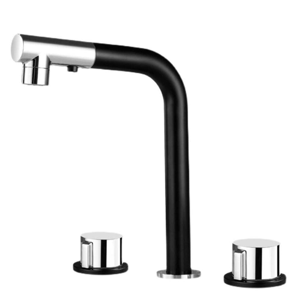 Robinet de salle de bain à trois trous extractible pour simplifier la routine beauté matinale