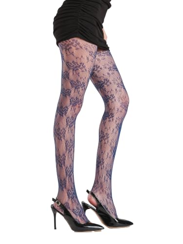 Image of TBFT Guling one pair sexy black or hot pink stockings pantyhose fishnet tights lace leggings for women Christmas rose pattern