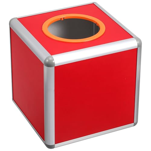 Caja de rifa de aluminio Alipis mediana de 25 cm roja para boletos y donaciones 2