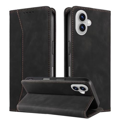 Étui portefeuille iPhone 17 noir protection TPU avec béquille