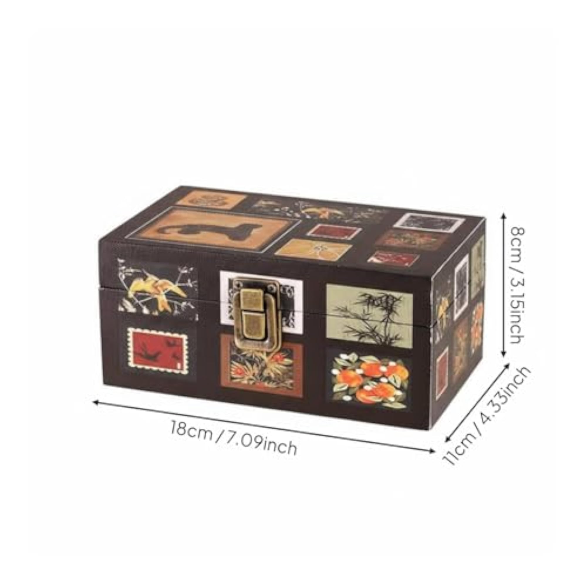 Vintage Dustproof Wooden Storage Chest for Trinkets