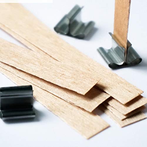 50Pcs Wooden Candle Wicks And Candle Centering Tool Candle Wicks With Iron Stand Smokeless Natural Friendly Candle Cores For Diy Candle Making Craft #TOP3