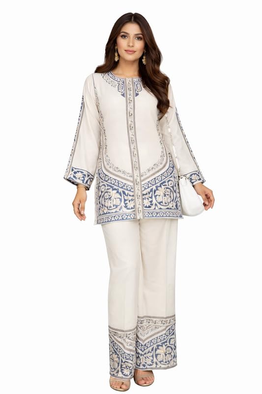 SHYAMMURLI FASHION Women's Rayon Co-ord Set Stylish | Straight Kurta with Embroidered Bell Sleeves | Ethnic Wear Set for W... - Review, Price and Buying Guide