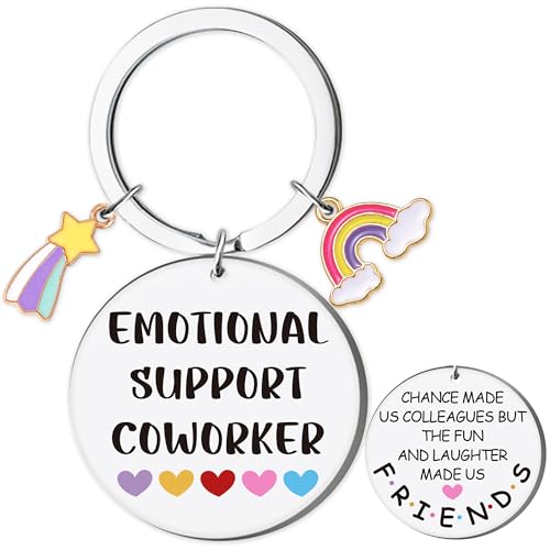 Coworker Leaving Gifts for Women - Friendship Thank You Emotional Support Appreciation Gift Leaving Going Away New Job Rainbow Keychain for Work Bestie Colleague Friends Christmas Stocking Present