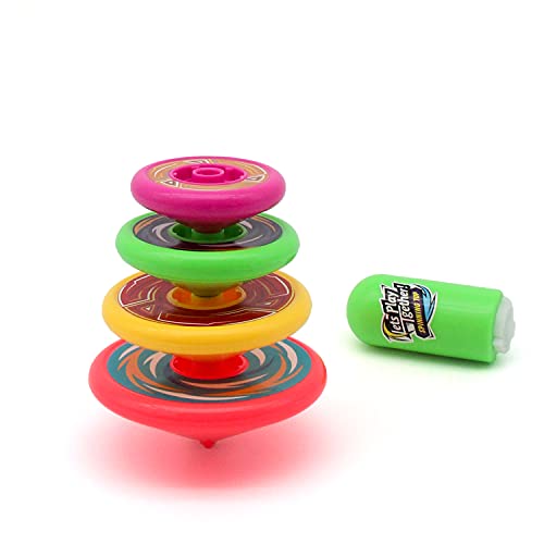 Stacking Spinning Tops for Kids, Set of 4, Novelty Spin Tops with a Launcher, Battling Spinning Top Toys, Fun Birthday Party Favors for Boys and Girls Stacking Spinning Tops for Kids, Set of 4, Novelty Spin Tops with a Launcher, Battling Spinning Top Toys, Fun Birthday Party Favors for Boys and Girls